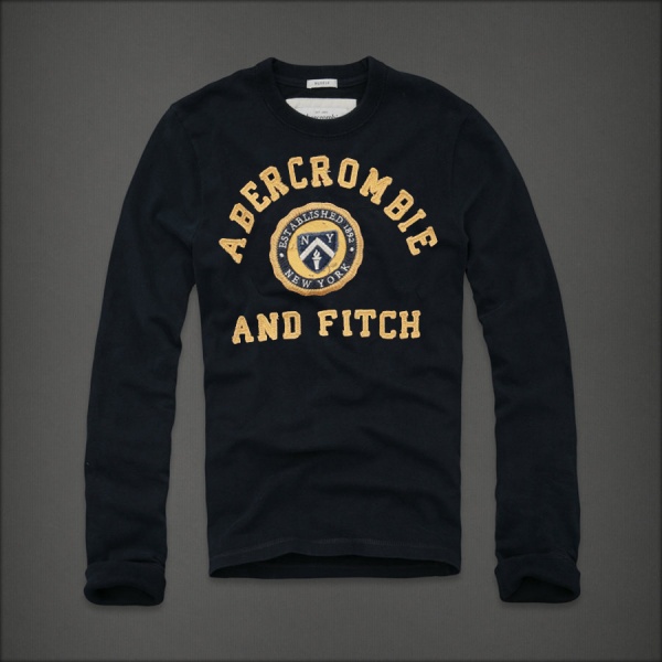 Abercrombie Fitch Hombres De Cuello Redondo Largo Remera AF5906